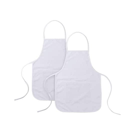 Craft Express White Sublimation Child Aprons with White Pocket, 2ct.